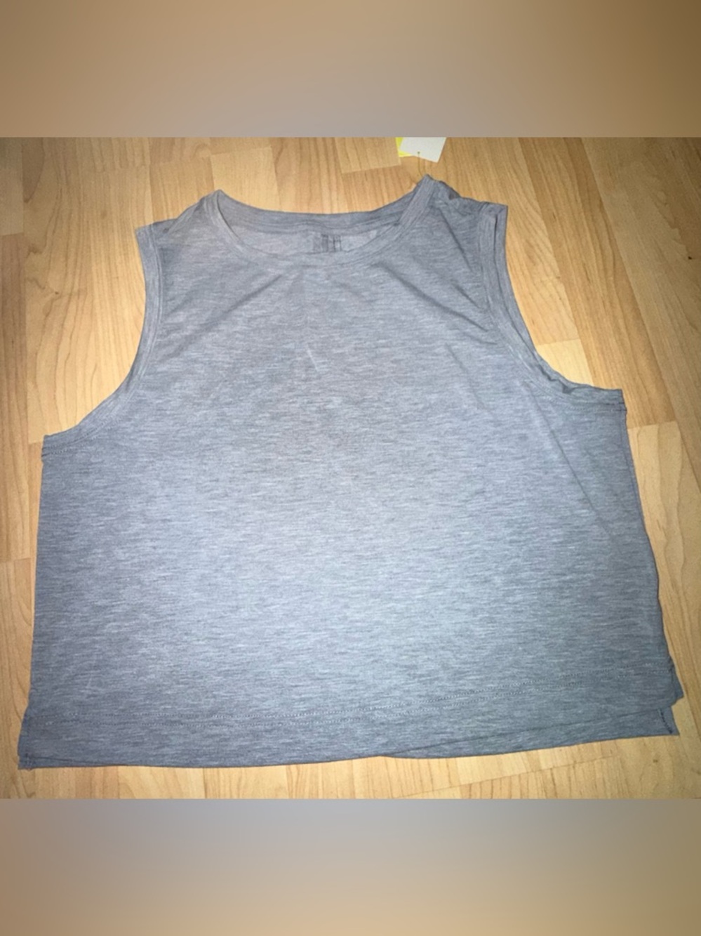 Women’s All In Motion Cropped Active Heathered Black Tank Top NEW